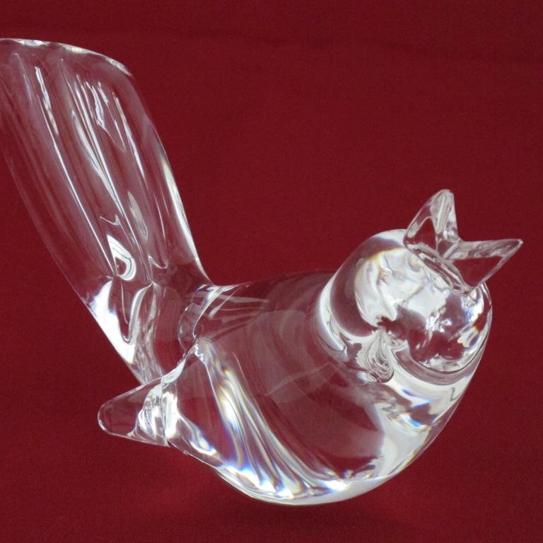 Steuben Glass Songbird Paperweight, Signed: Steuben Glass Songbird Paperweight, Signed, small scratches on bottom, measurers ~ 5" long, 3" tall at tail