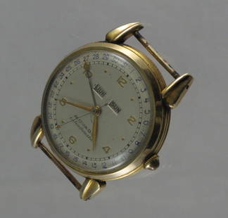 Movada Calendomatic Watch: Movada Calendomatic Watch, gold plate, (working at time of photo)