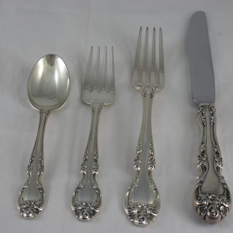 Sterling, Gorham Melrose 4 pc place setting (1 of 4)