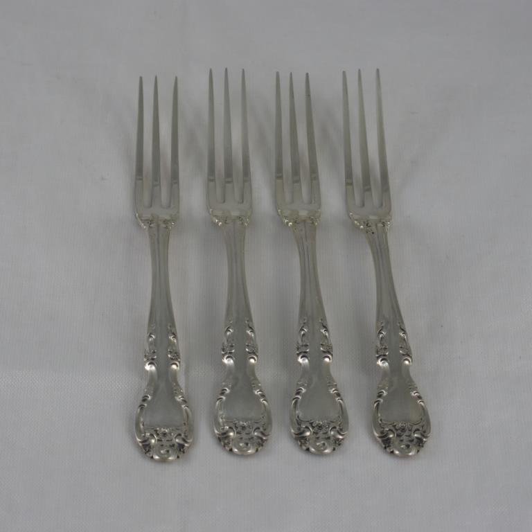 Sterling, 4 each Strawberry Forks Gorham Melrose 0: 4 Strawberry Forks Gorham Melrose 0.48 ozt ea