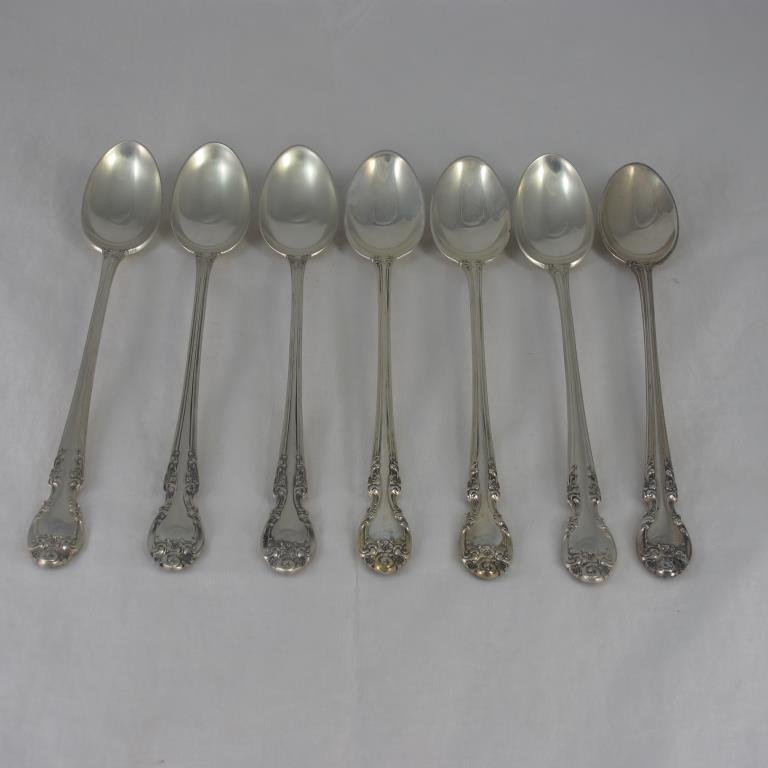 Sterling, 7 Iced Beverage Spoons 7 1/2" Gorham Mel: 7 Iced Beverage Spoons Gorham Melrose 7 1/2" 1.09 ozt each