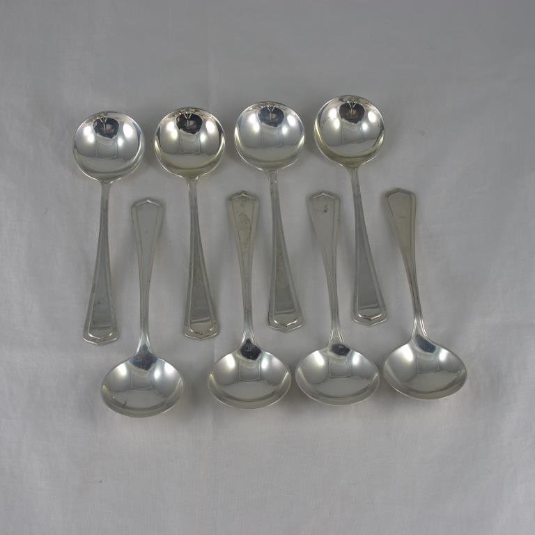 Sterling, Rogers Lunt, 8 Soup Spoons (1 of 3)