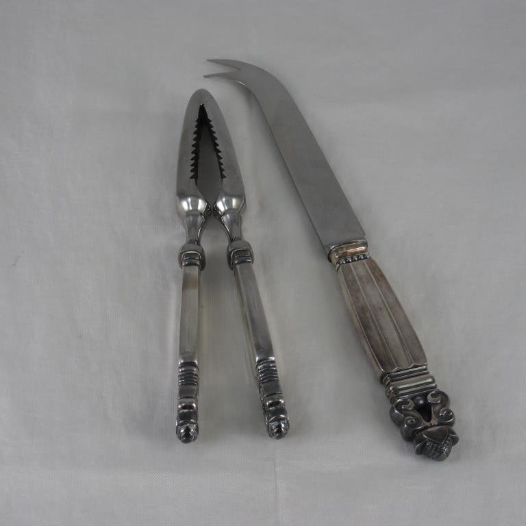 Sterling Georg Jensen, Acorn, Cheese Knife and Nut (1 of 9)
