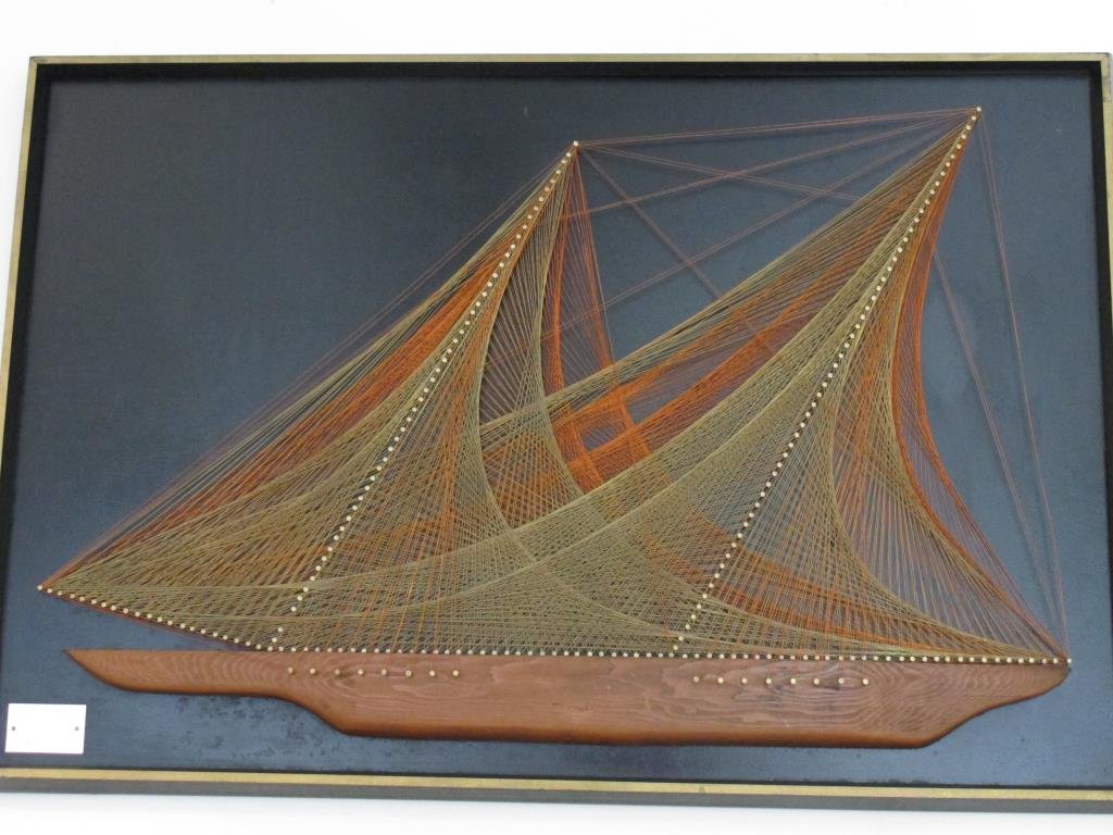 Framed Wire Art Schooner, by Bob Kramer (1 of 3)