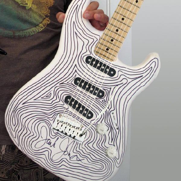 Jack Johnson: The native Hawaiian's adoration for charity and music is rivaled only by his passion for surfing. Jack Johnson decorated this Fender® Stratocaster® just after releasing his fifth studio album, "To T