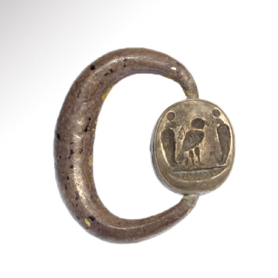 Egypto Phoenician Silver Swivel Ring, c. 1000 B.C. (1 of 6)