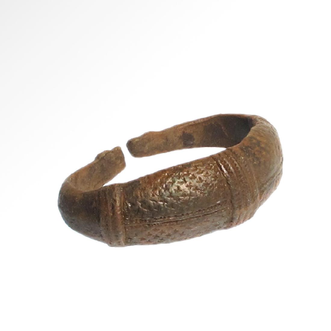 Viking Bronze Decorated Bracelet with Dragon Heads (1 of 7)