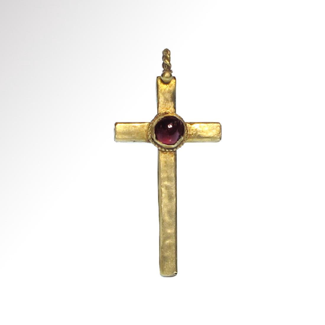 Byzantine Gold and Garnet Cross, c.11th-12th Century AD (1 of 6)
