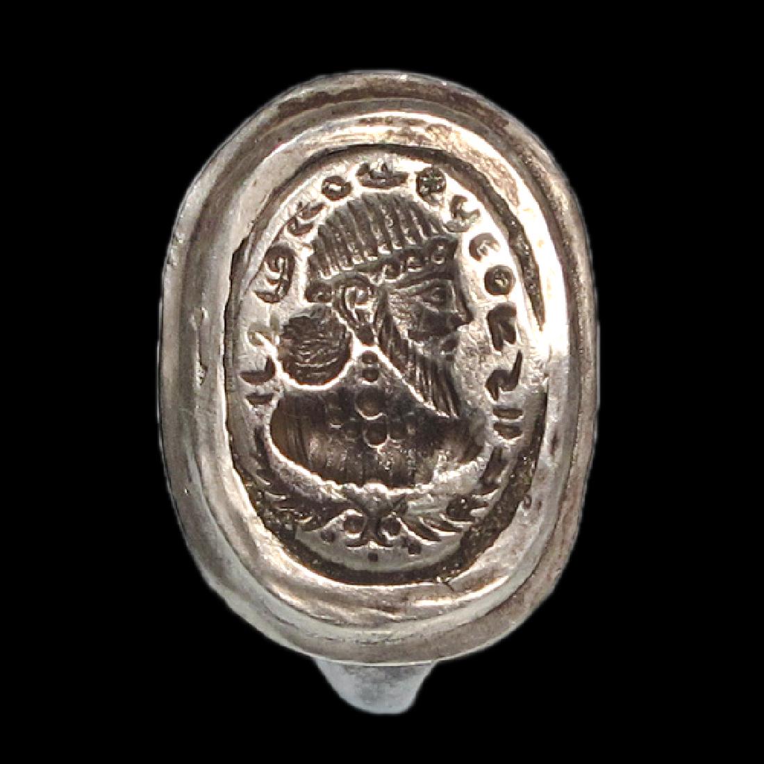 Sassanian Solid Silver Ring, King Bahram (1 of 7)