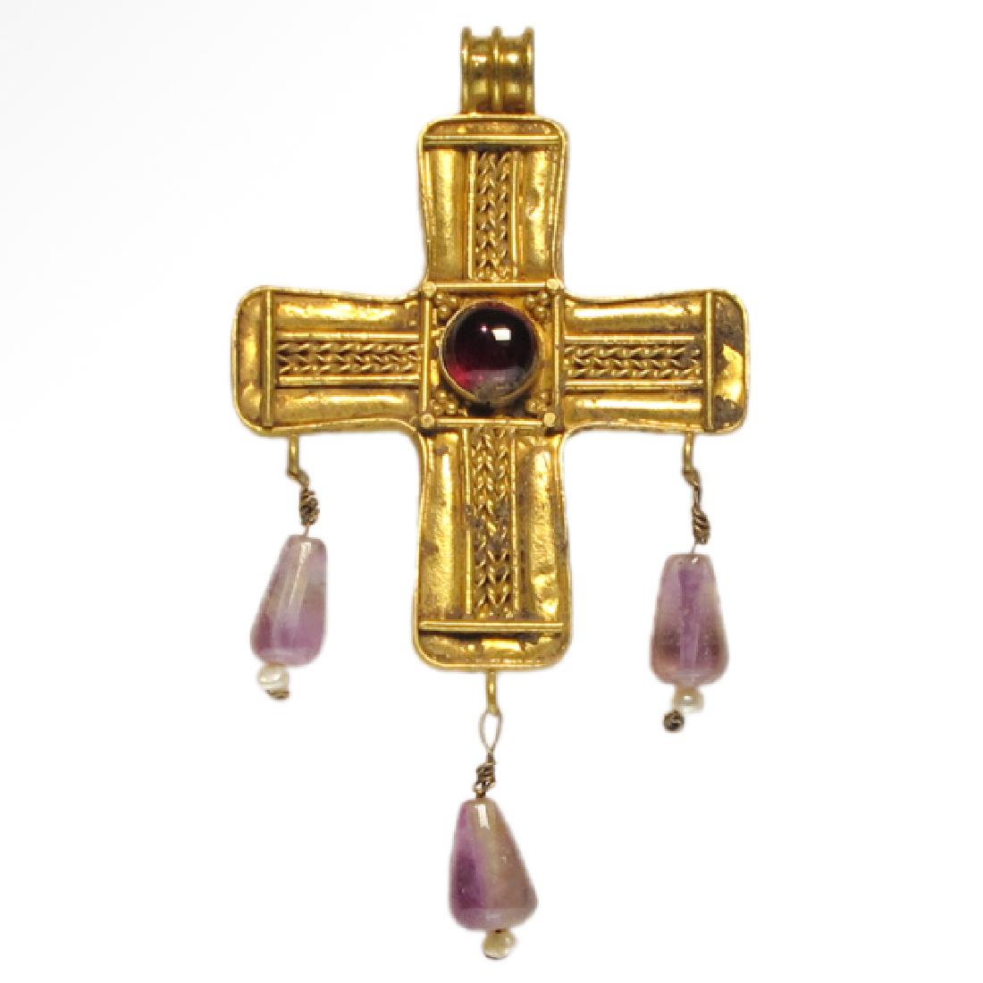 Byzantine Gold, Amethyst and Garnet Cross, c. 6th-8th (1 of 4)