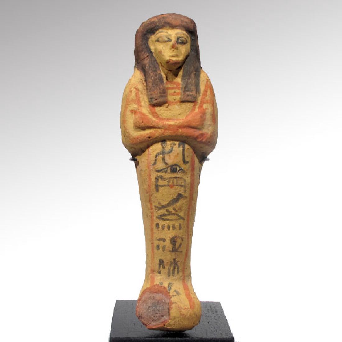 Large Egyptian Painted Terracotta Shabti, 19th Dynasty, (1 of 7)