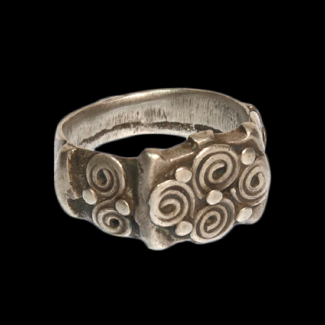 Viking Silver Ring with Spiral Patterns (1 of 7)