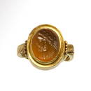 Roman Gold and Cornelian Intaglio Ring, c. 2nd-3rd