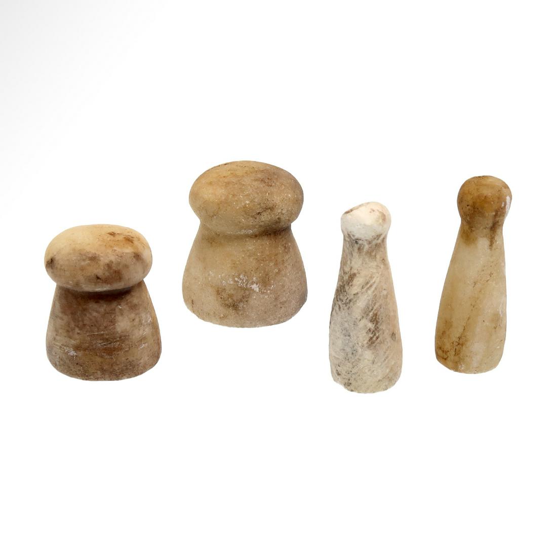 Four Egyptian Alabaster SENET Gaming Pieces,Amarna Period,  c. 1361-1352 B.C (1 of 4)