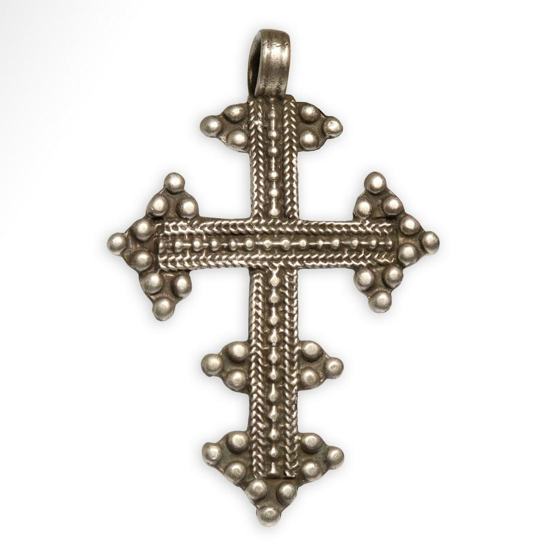 Byzantine Fine Silver Cross, c. 8th- 9th Century A.D. (1 of 6)