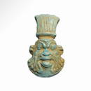 Egyptian Turquoise Faience Amulet of Bes, c. 600 B.C.