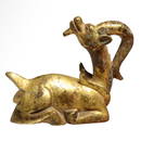 Ordos Gilt Bronze Stag Figure, 1st Millennium B.C.