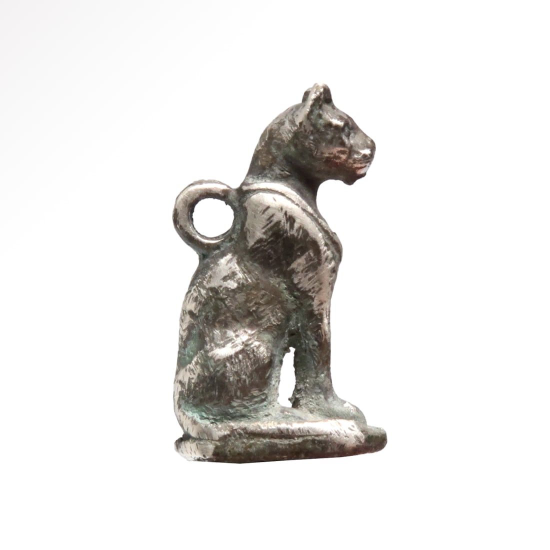 Egyptian Silver Cat Amulet. c. 300 B.C. (1 of 5)