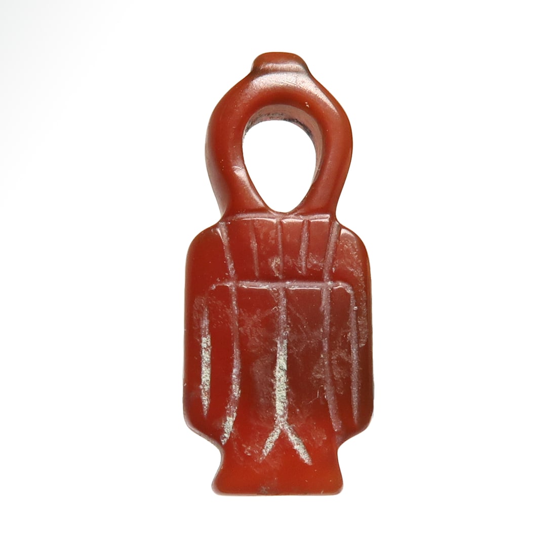 Egyptian Cornelian Amulet, Isis Knot or Girdle, c. 300 B.C. (1 of 6)