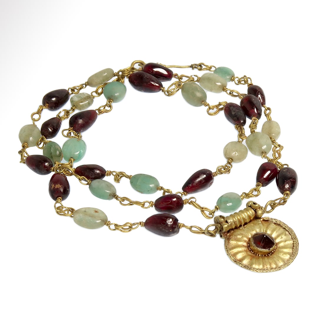 Roman Gold, Emeralds and Garnets Necklace, 2nd-4th Century A.D. (1 of 7)