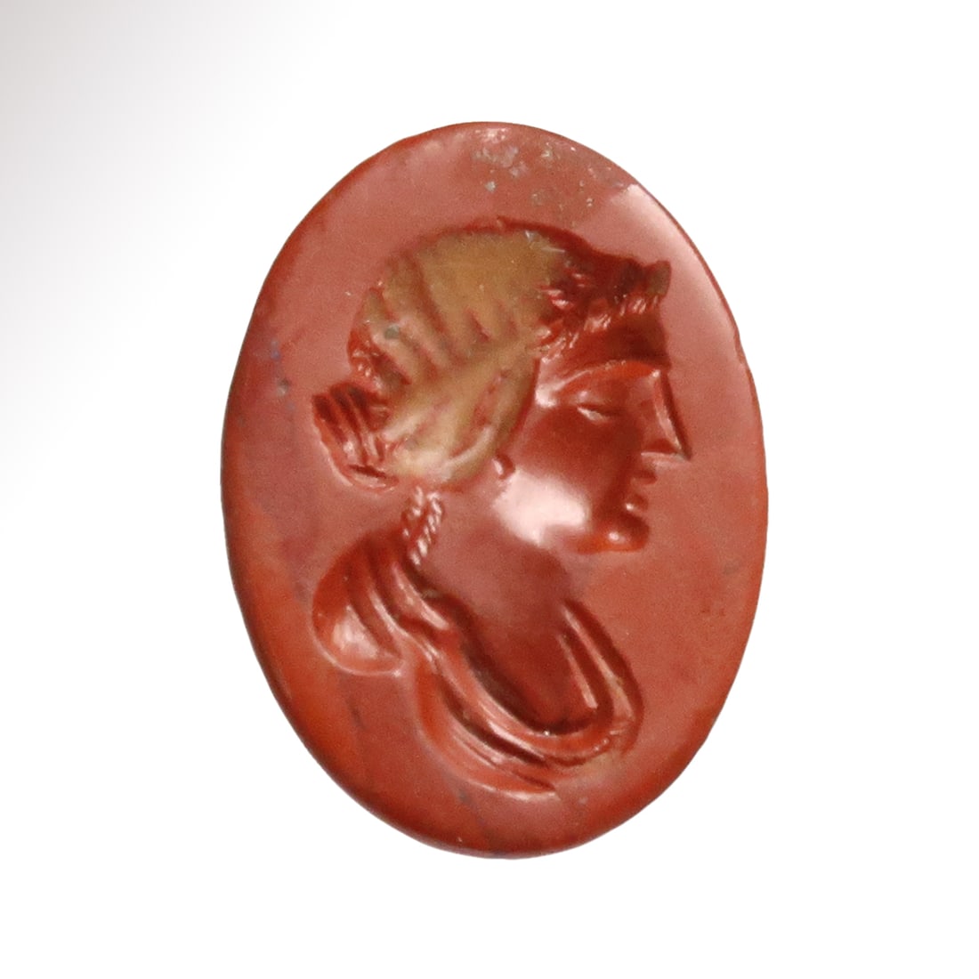 Roman Red Jasper Ringstone Intaglio with Head of a Lady, c. 2nd Century A.D. (1 of 4)