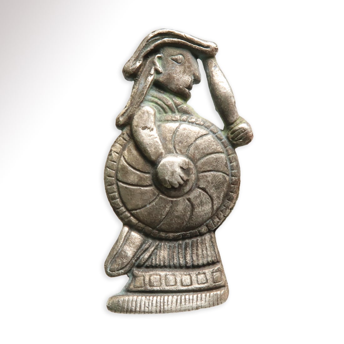 Viking Silver Pendant with Soldier Bearing Shield and Sword (1 of 5)