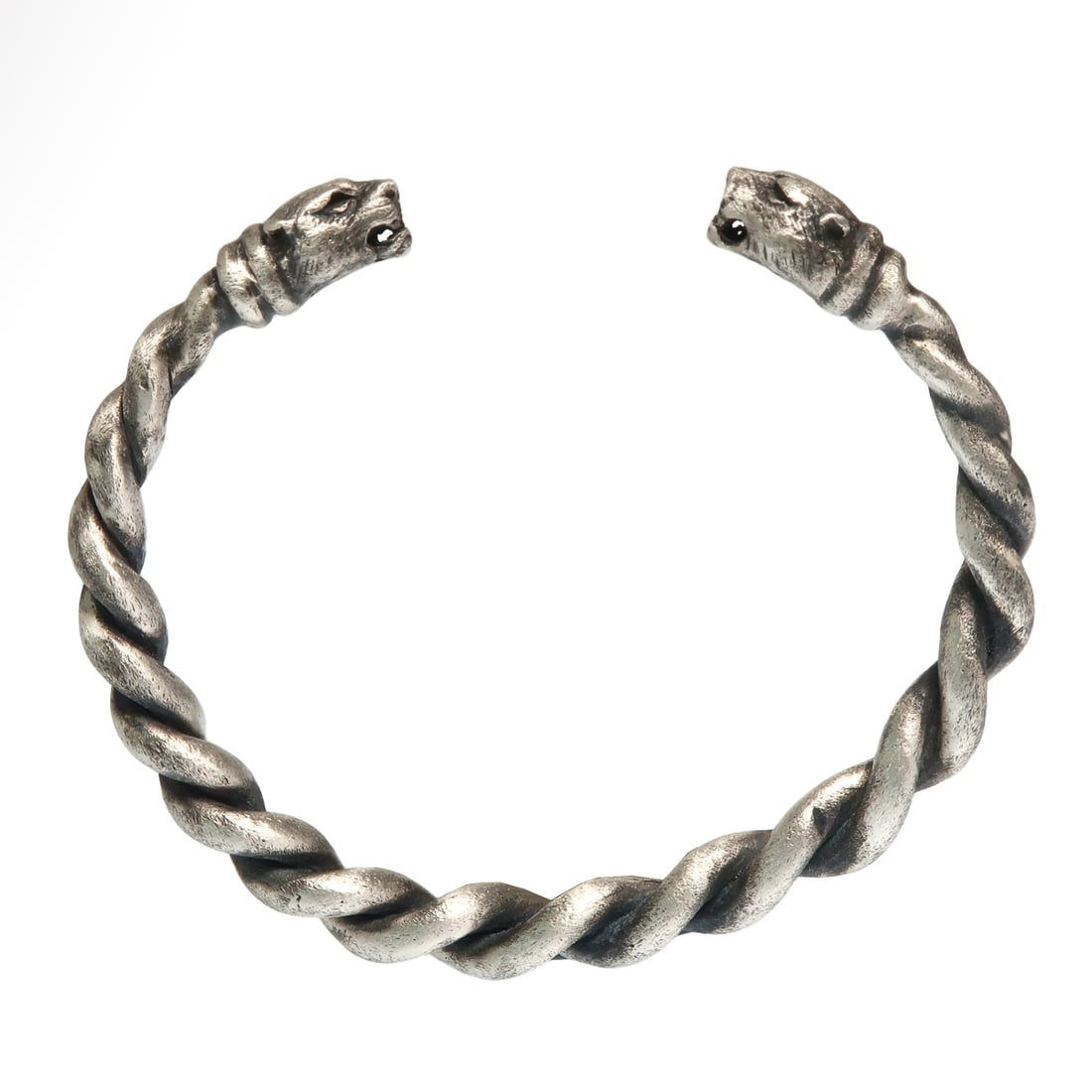 Greek Silver Bracelet with Lion Heads, c. 3rd-2nd Century B.C. (1 of 7)