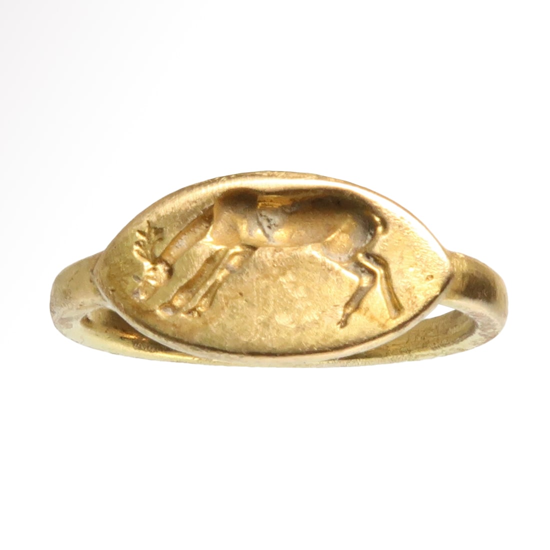 Greek Gold Ring with Grazing Deer, c. 2nd - 1st Century B.C. (1 of 7)