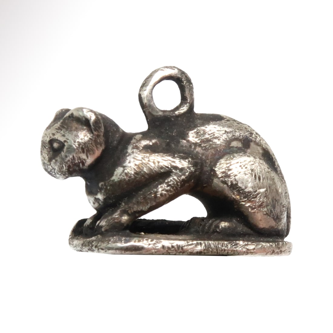 Egyptian Silver Amulet of a Stalking Cat. c. 300 B.C. (1 of 7)