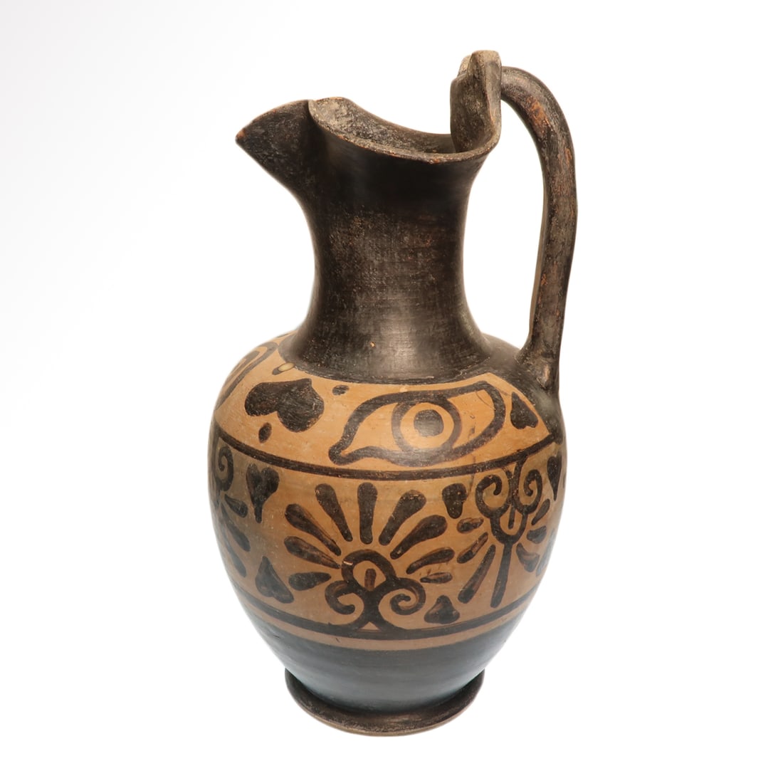 Etruscan Black-Figure Trefoil- Mouth Oinochoe, c. 6th-4th century B.C. (1 of 6)