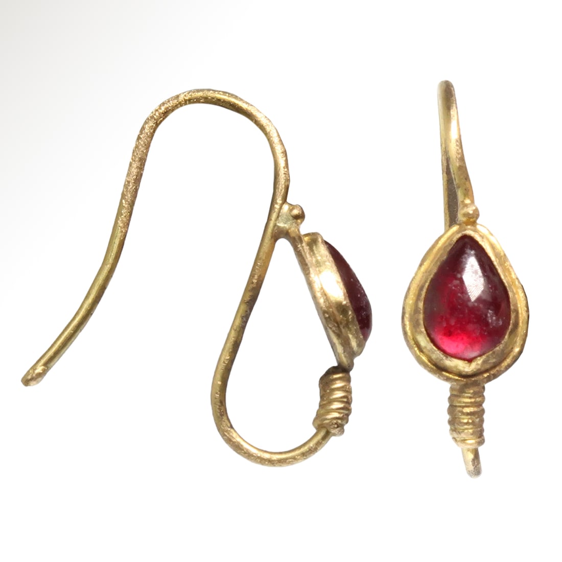 Roman Gold and Garnet Earrings, c. 2nd-3rd Century A.D. (1 of 6)