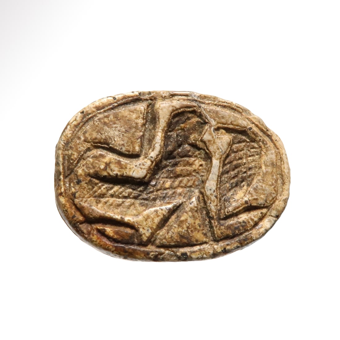 Egyptian Steatite Scarab with Ba Bird and Uraeus, c. 600 B.C. (1 of 7)