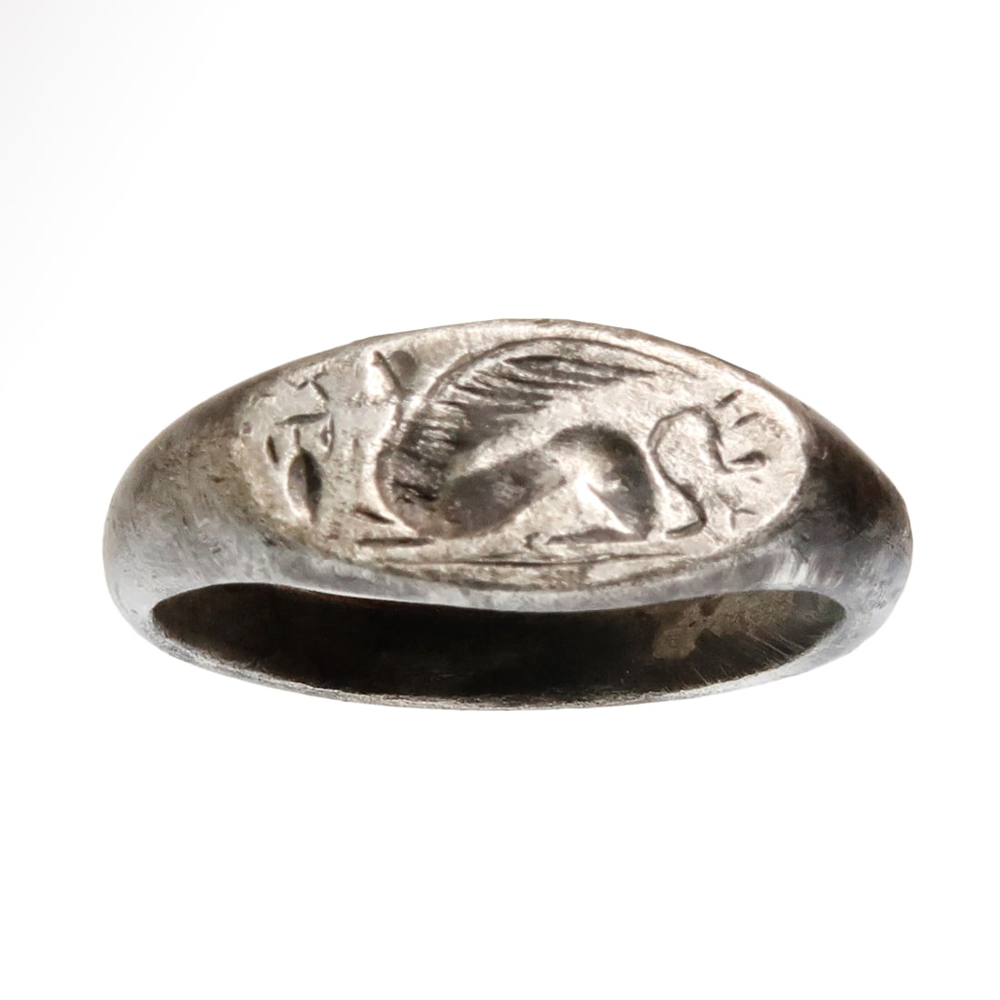 Greek Silver Ring with Sphinx, c. 3rd Century B.C. (1 of 7)