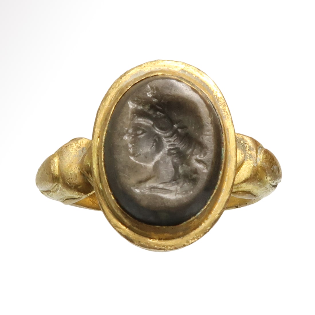 Roman Gold Ring with Agate Intaglio, c. 2nd Century A.D. (1 of 7)
