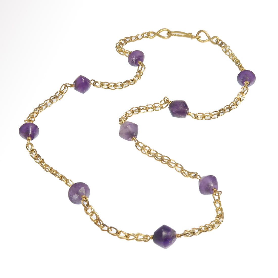 Roman Gold Chain Necklace with Amethyst Beads, c. 1st Century A.D. (1 of 5)