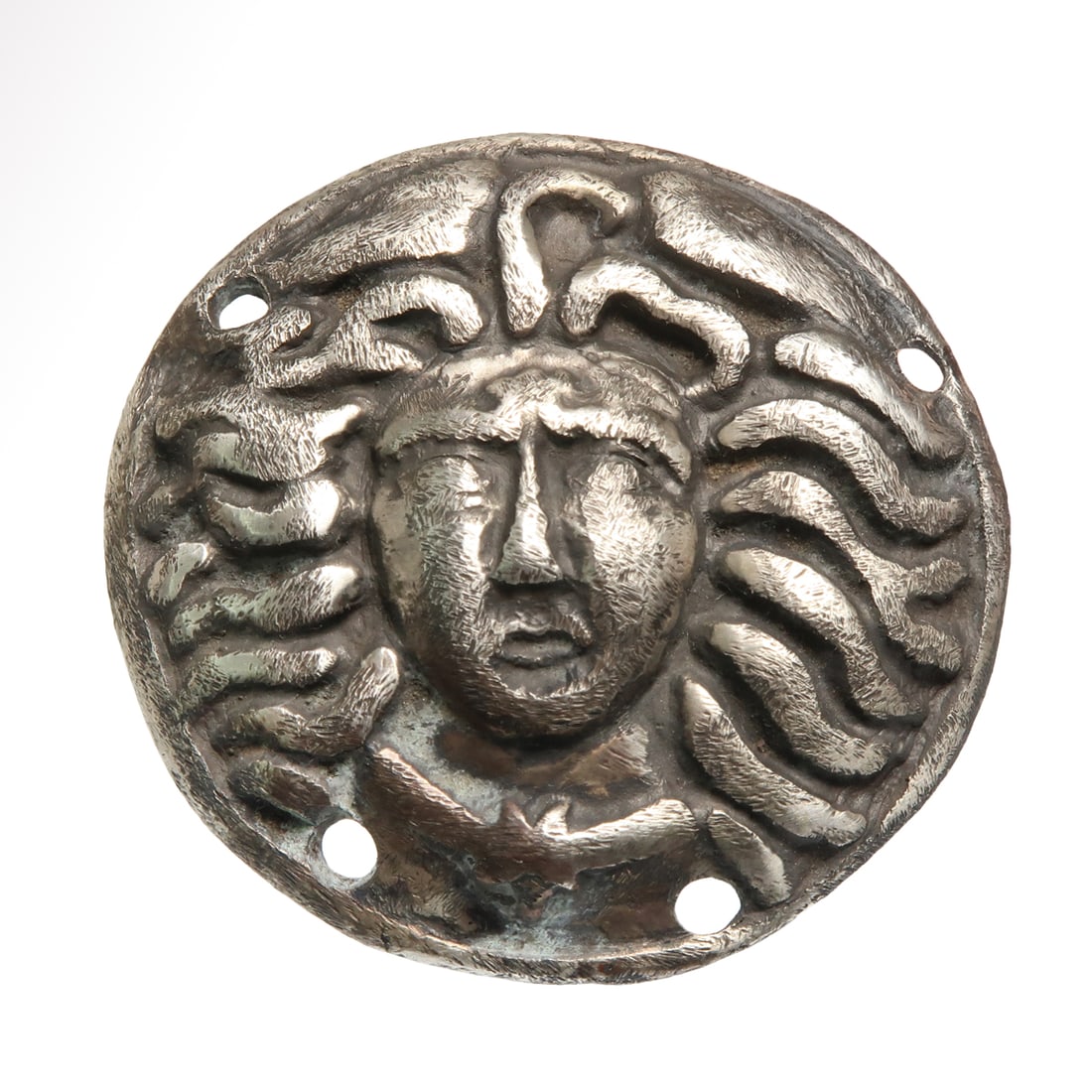 Roman Silver Phalera Plaque with Head of Medusa, c. 2nd Century A.D. (1 of 6)