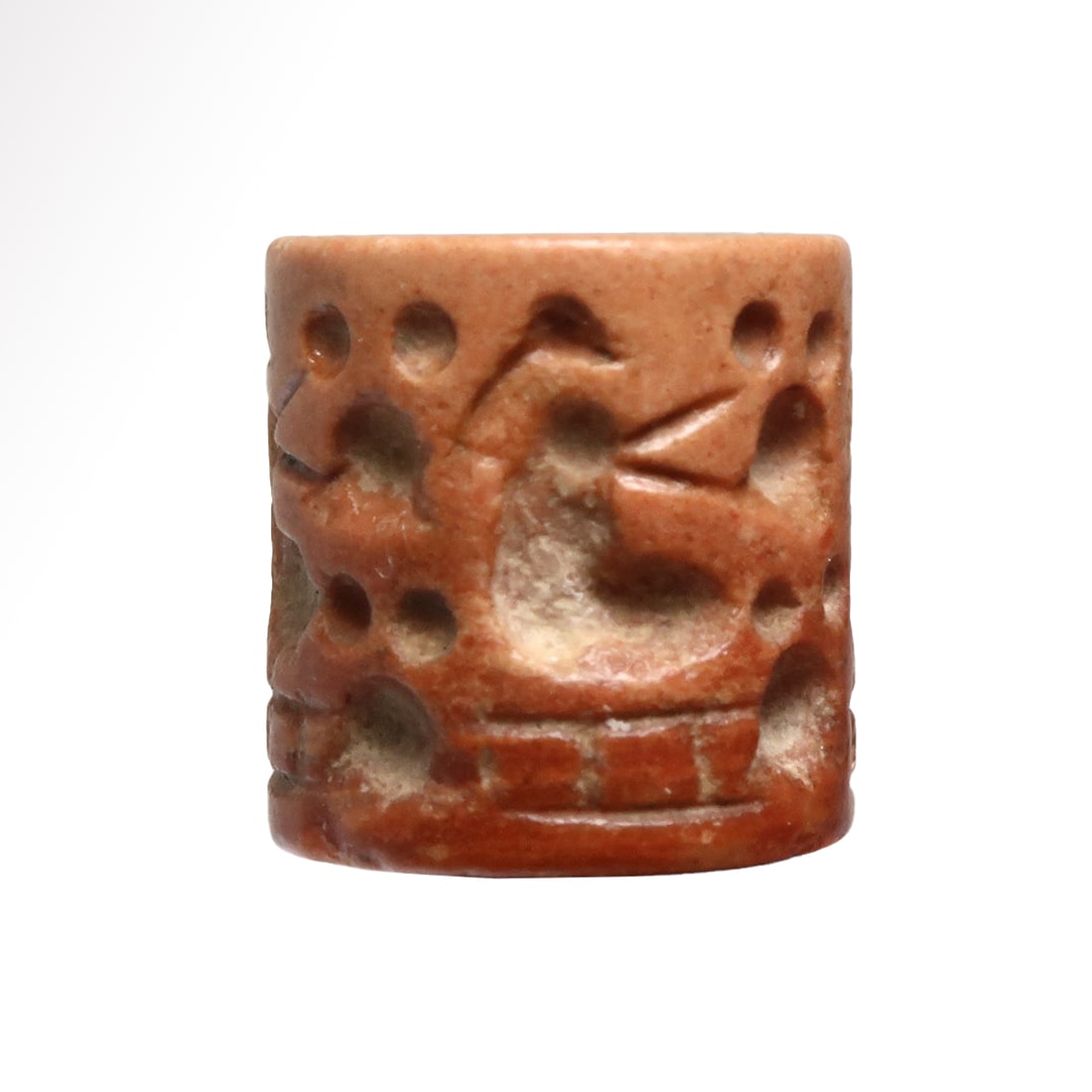 Mesopotamian Jasper Neolithic Cylinder Seal with Working Women, Jamdet Nasr Type, c. 3000 B.C. (1 of 7)