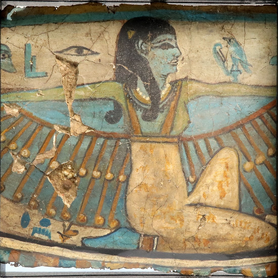 Egyptian Polychrome Cartonnage Panel with Isis, c. 600-300 B.C. (1 of 5)