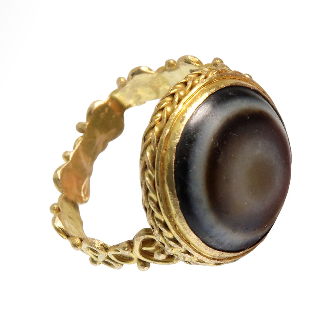 Roman Gold Ring with Agate Protective Eye Cameo, c. 2nd Century A.D. (1 of 7)