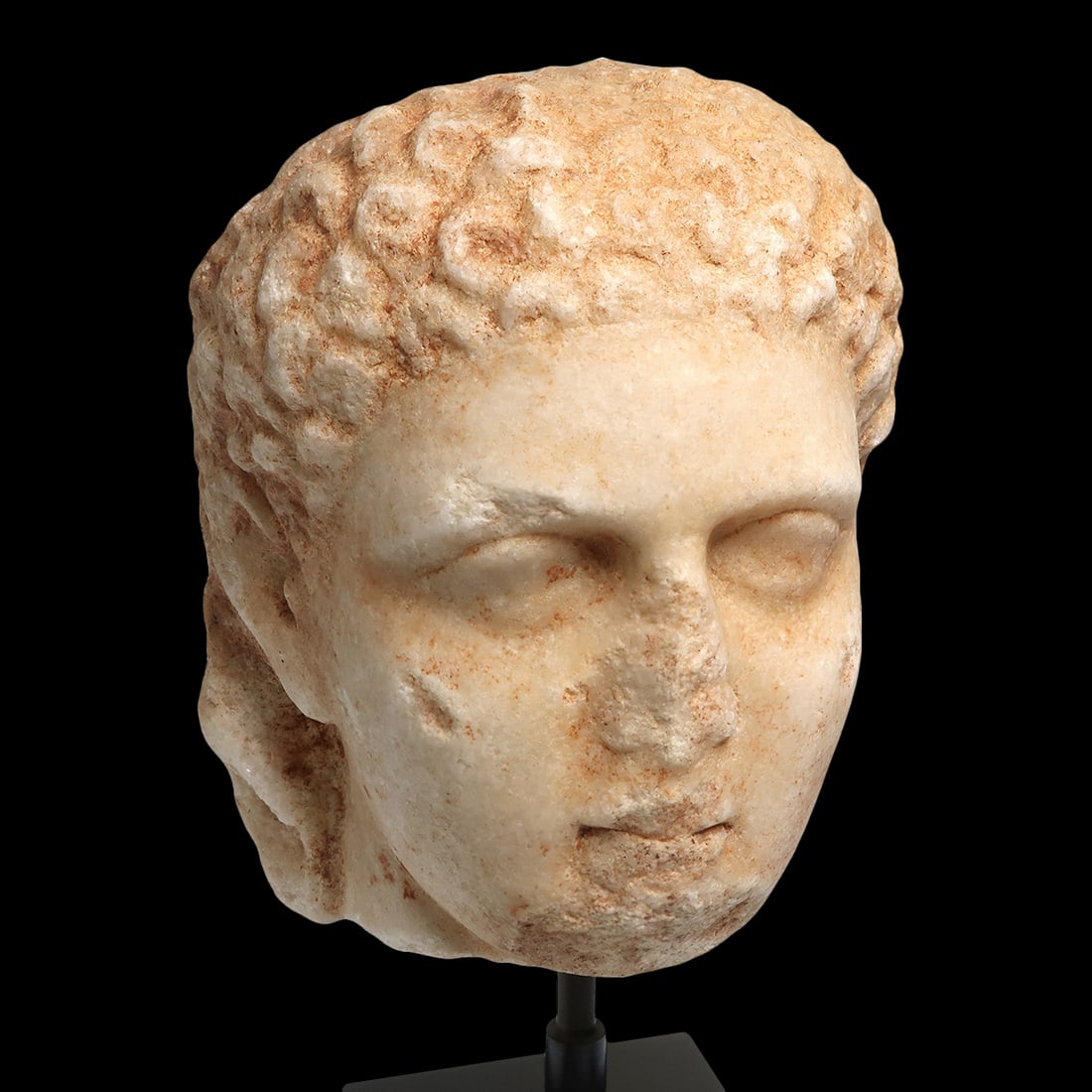 Roman Marble Head of a Youth, c. 2nd -3rd Century A.D. (1 of 7)
