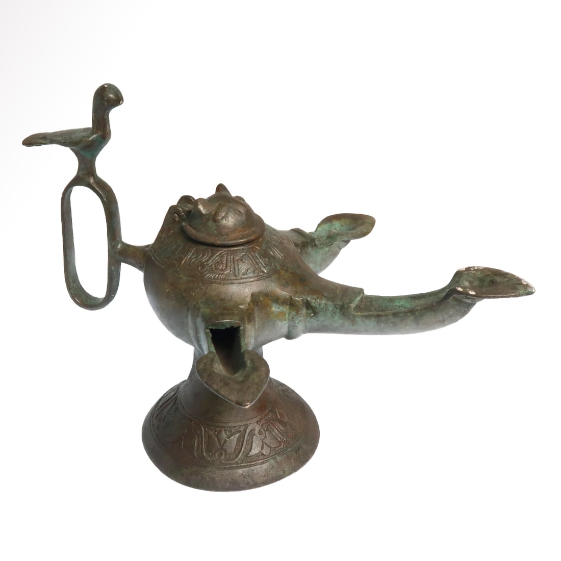 Seljuk Bronze Oil Lamp With Lion, c. 11th Century A.D. (1 of 7)