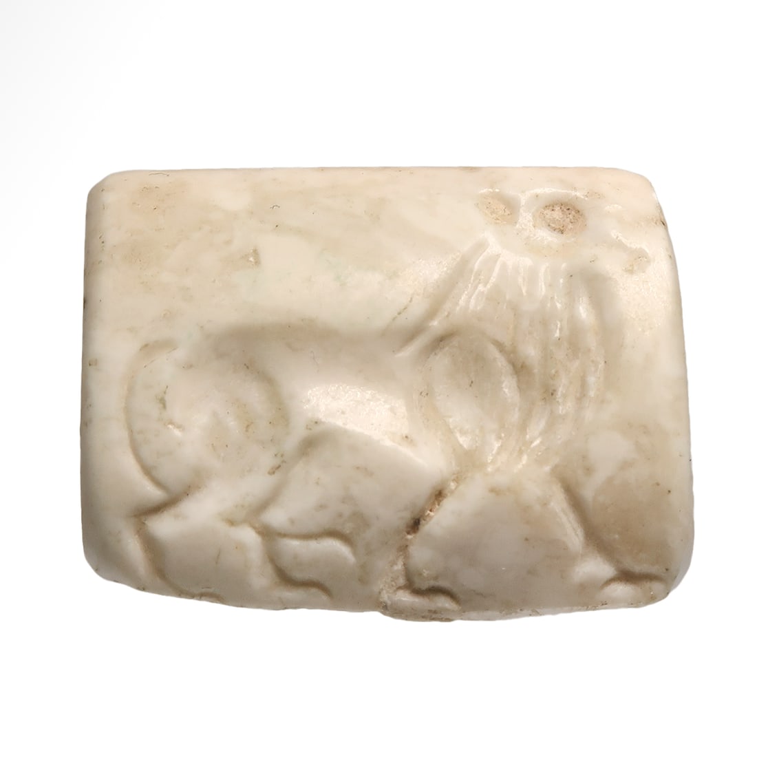 Indus-Valley, Mohenjo-Daro White Marble Seal with Deer and Lion, c. 2500-2100 B.C. (1 of 7)