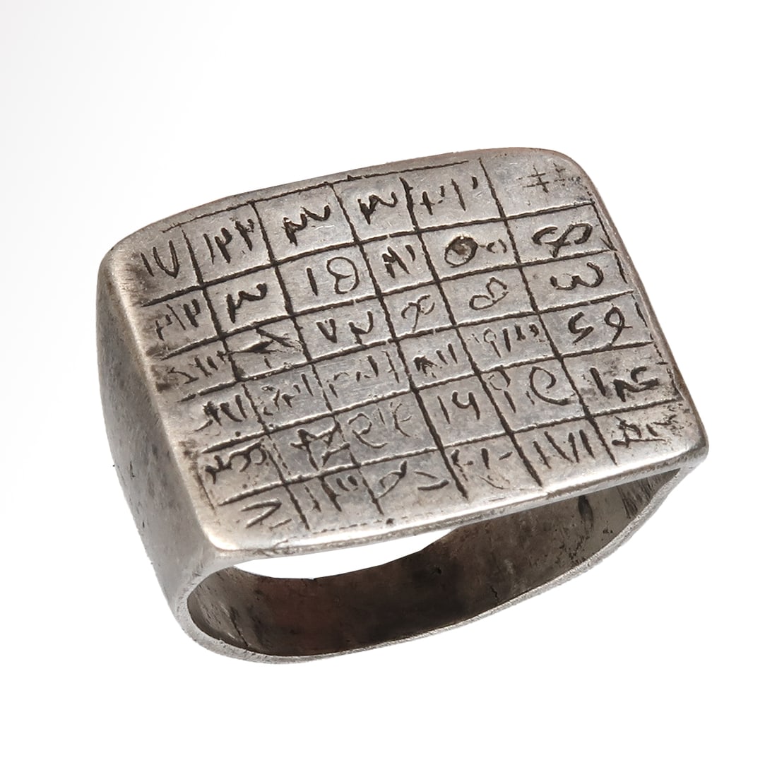 Medieval Talismanic Silver Ring with Magical Protective Formula in Numbers,  c. 11th-12th Century (1 of 5)
