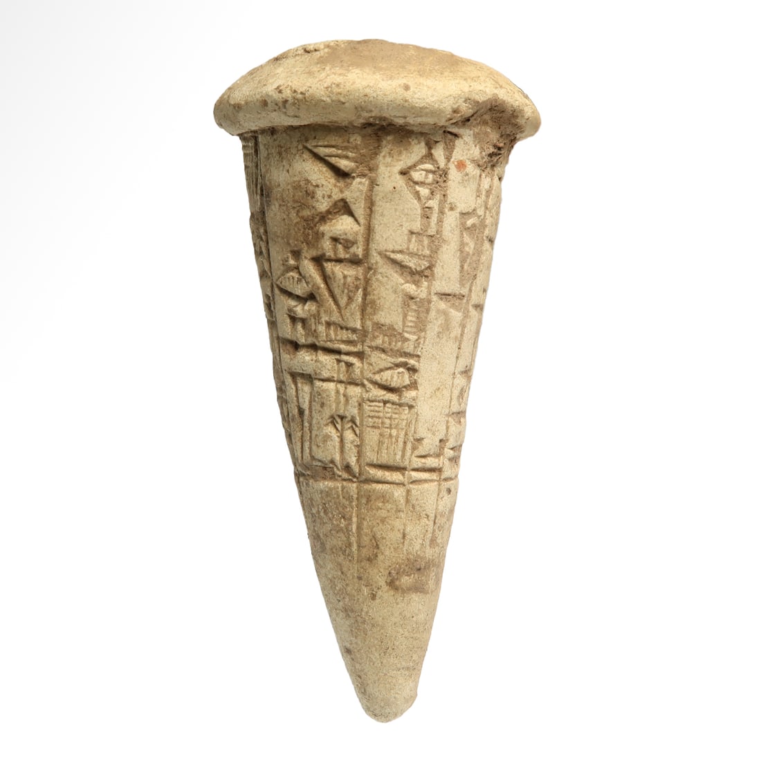Sumerian Terracotta Dedication Foundation Cone with Cuneiform Inscription, c. 2000 B.C. (1 of 7)