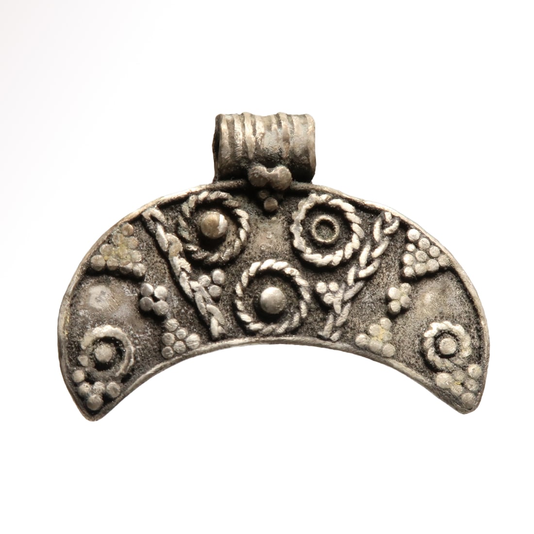 Roman Silver Filigree Work Lunar Pendant, c. 3rd-4th Century A.D. (1 of 6)