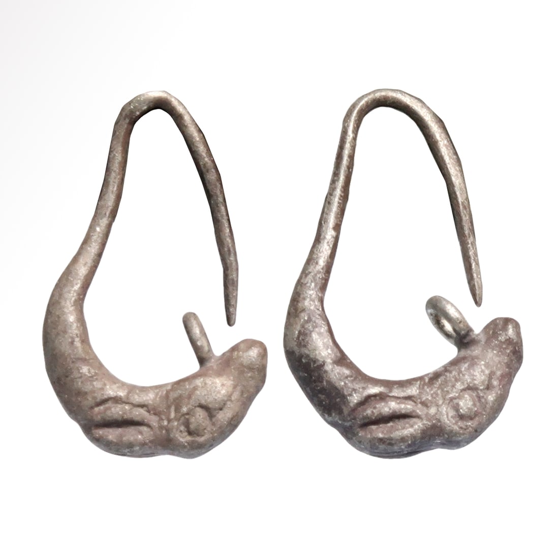 Near Eastern Silver Earrings with Deer Heads, c. 1st Millennium B.C. (1 of 7)