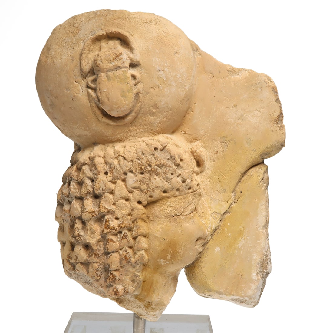 Egyptian Limestone Relief with a Head in Profile wearing the Sun Disk, Ptolemaic Period, c. 664-30 (1 of 7)