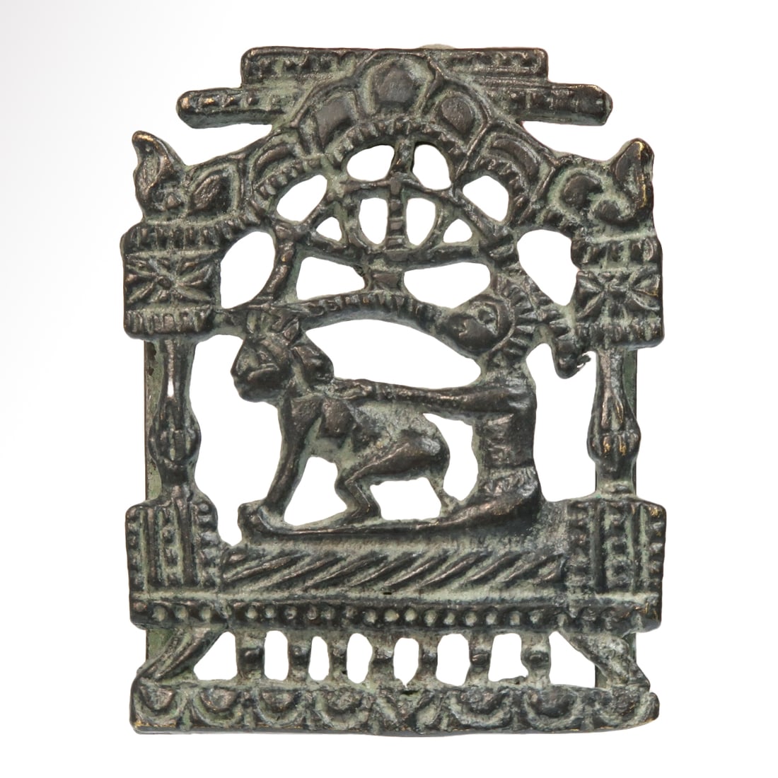 Scythian Bronze Openwork Belt Buckle with Erotic Scene, c. 500 B.C. (1 of 6)