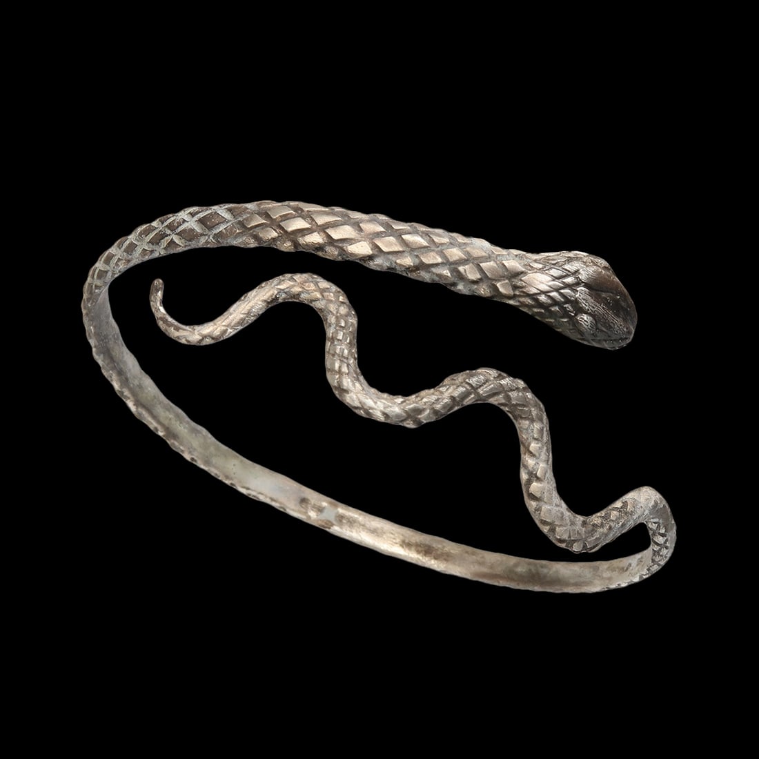 Roman Solid Silver Snake Bracelet, c. 2nd-3rd Century A.D. (1 of 7)