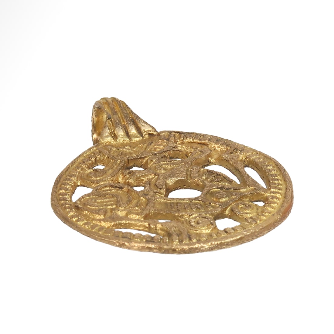 Viking Gold Open Work Pendant, Norse Mythological Dragon, c. 10th Century A.D. - 5